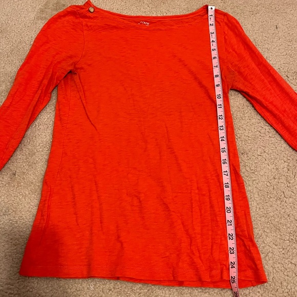 Orange JCrew Boatneck Long sleeve Painters T-shirt - Picture 6 of 8